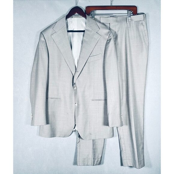 Suitsupply x Vitale Barberis Suit Mens 46R Gray Wool 2 Piece Blazer Pants 38x30 - Picture 3 of 16